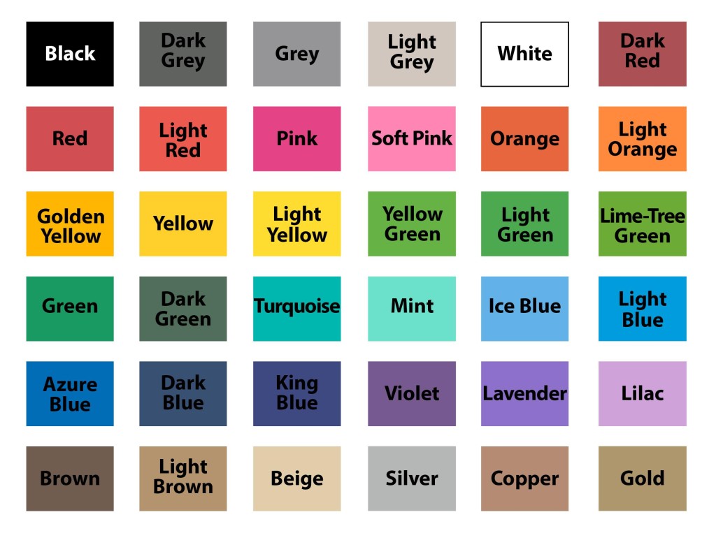 Matte Color Chart | Wall Decal World