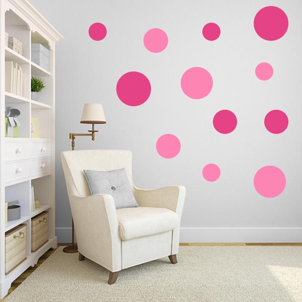 Pink Polka Dot Wall Decals Pink Polka Dot Wall Stickers