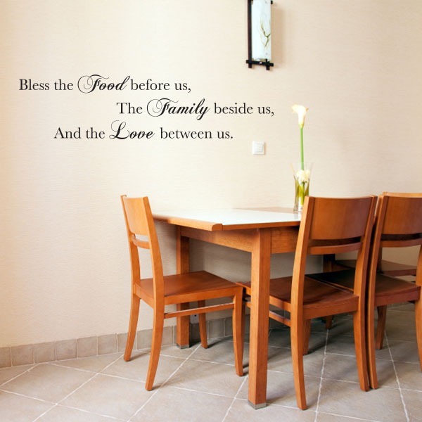 Bless The Food Quote Wall Decal